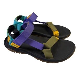 Teva Hurricane XLT2 Sandals Mens 9 Retro Multi-Color Purple Green Blue 1019234